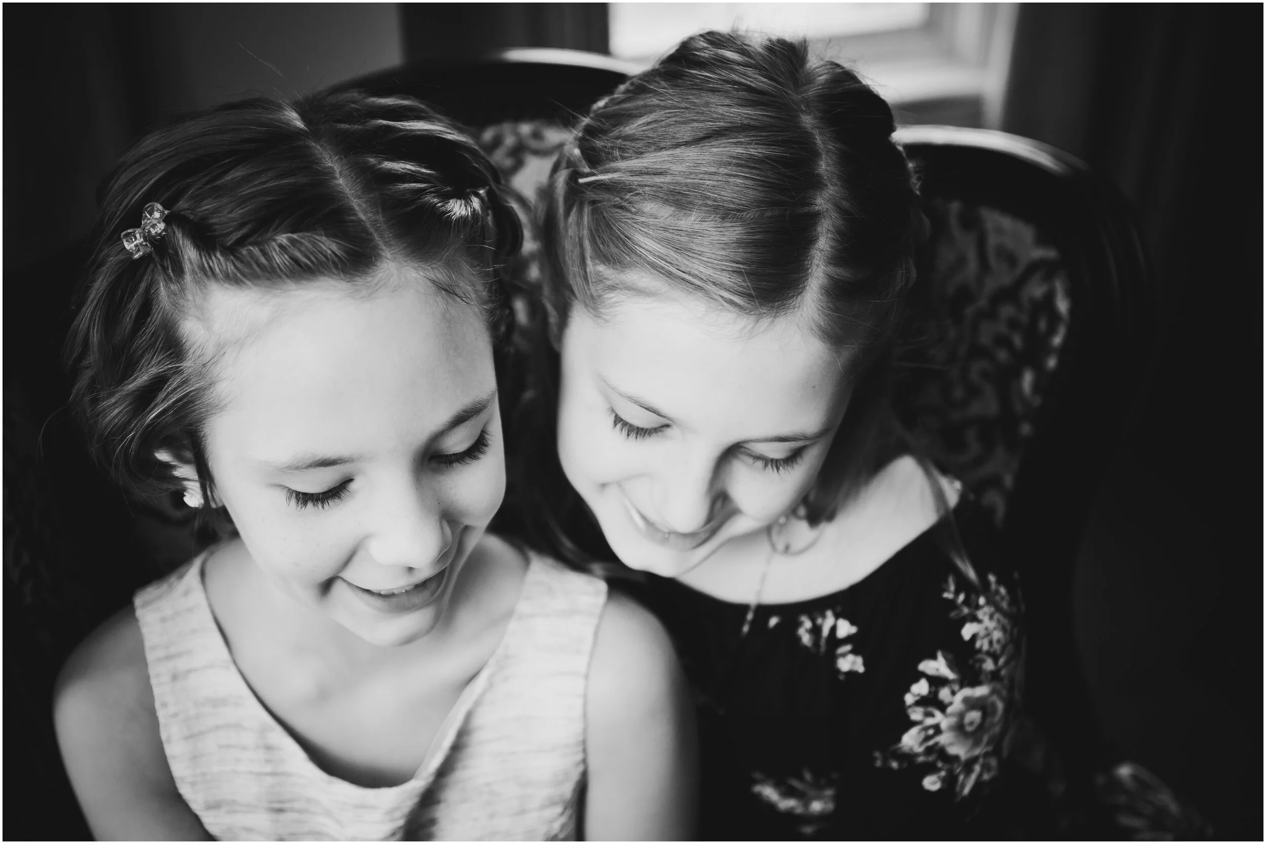 black and white sister photo