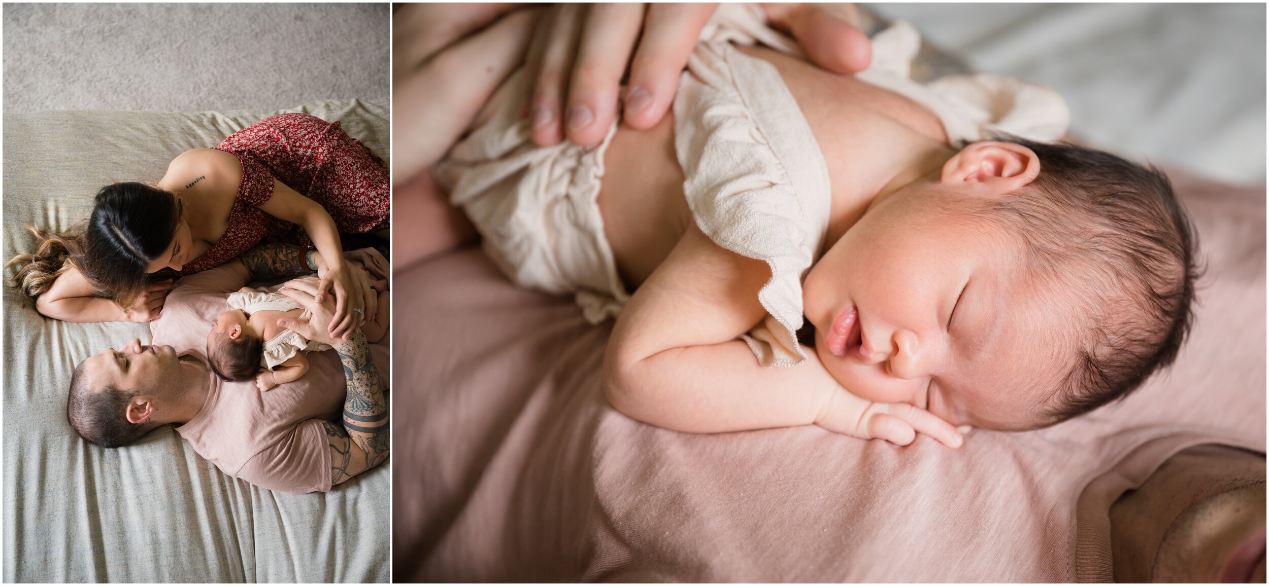 Bed photos with a newborn