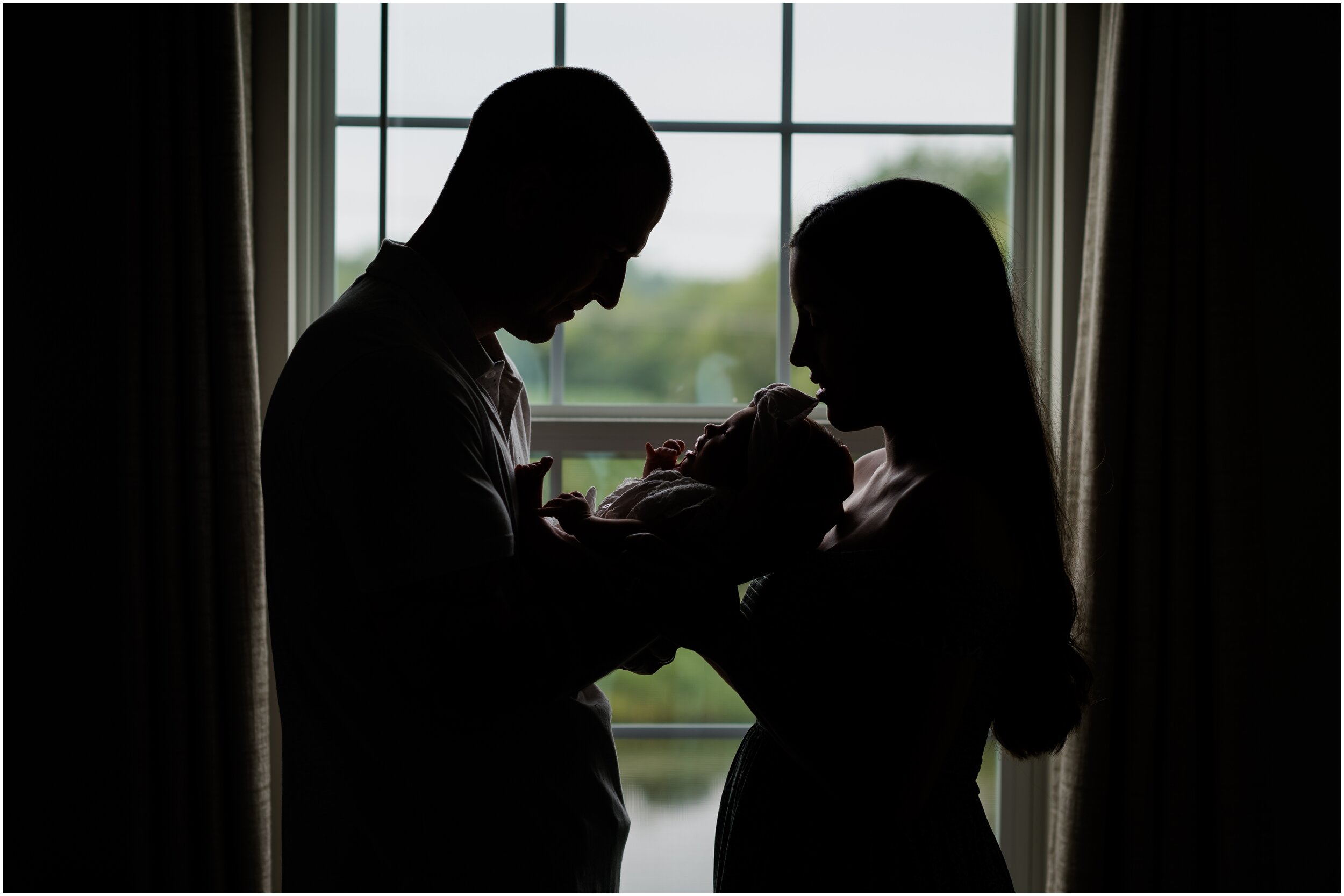 Silhouette image with newborn lifestyle 
