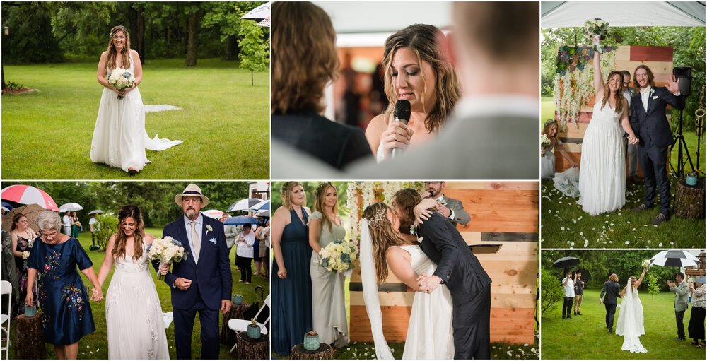 Backyard wedding ceremony