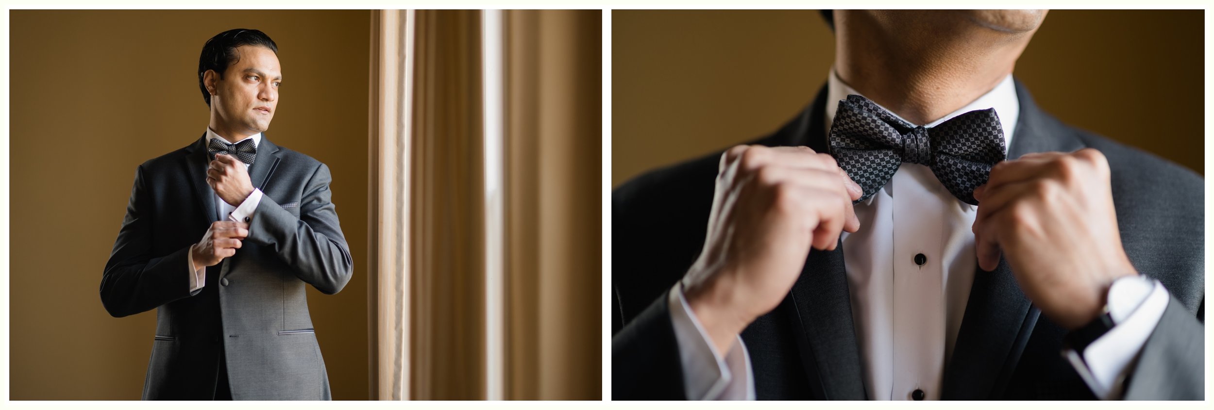 Groom getting ready at the Wilder Mansion