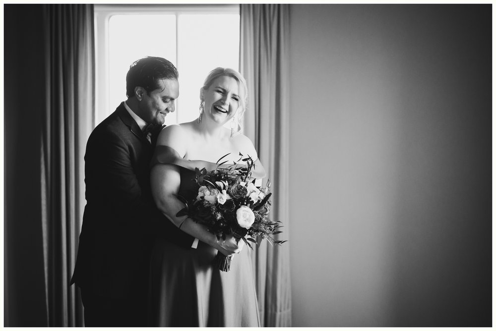 Indoor wedding portrait