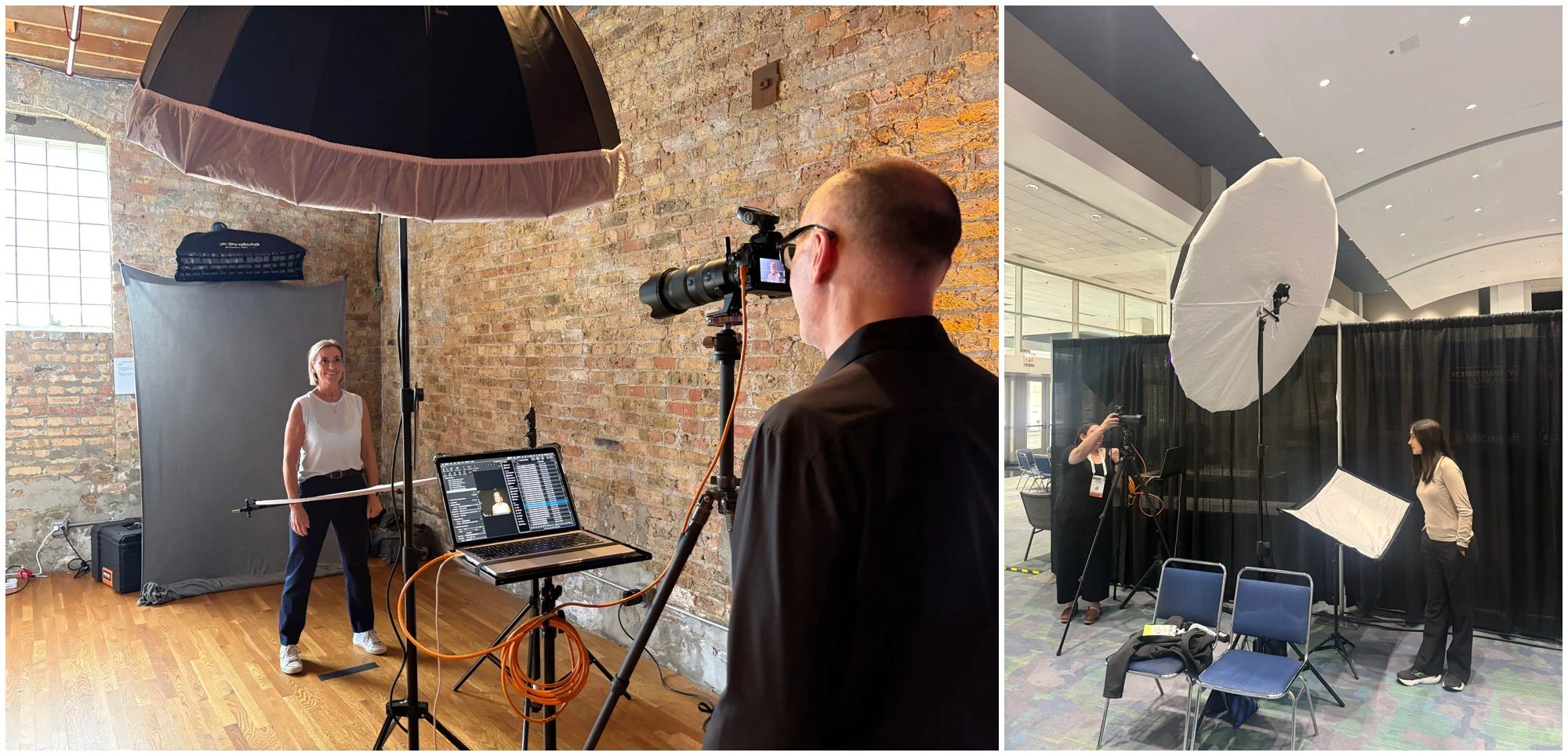 best swag for conferences are a headshot booth these images show the booth in action
