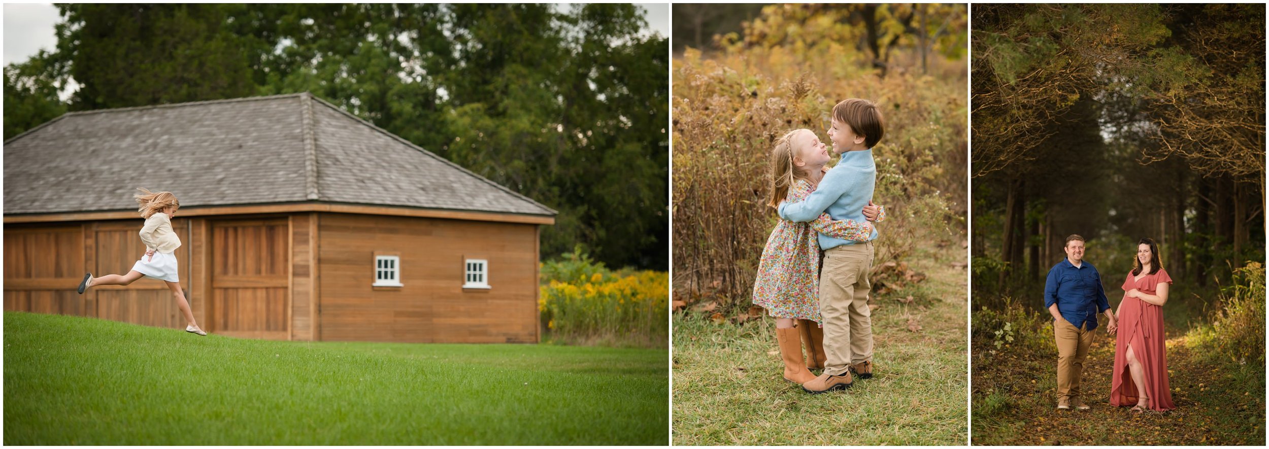 Maternity Couple and Kids at Vehe Barn in Deer Park Illinois
