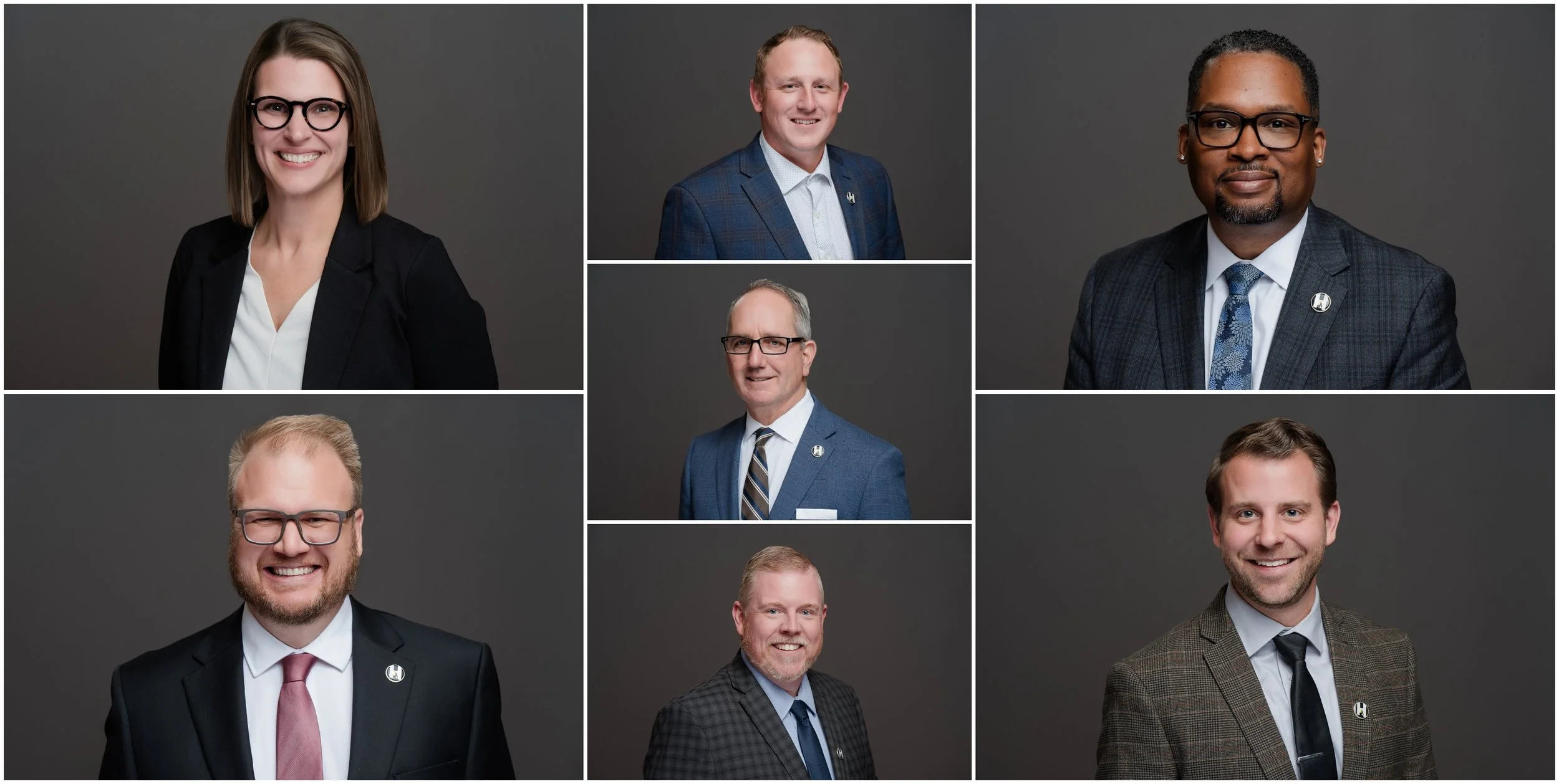 headshots on location in McHenry on Grey Background