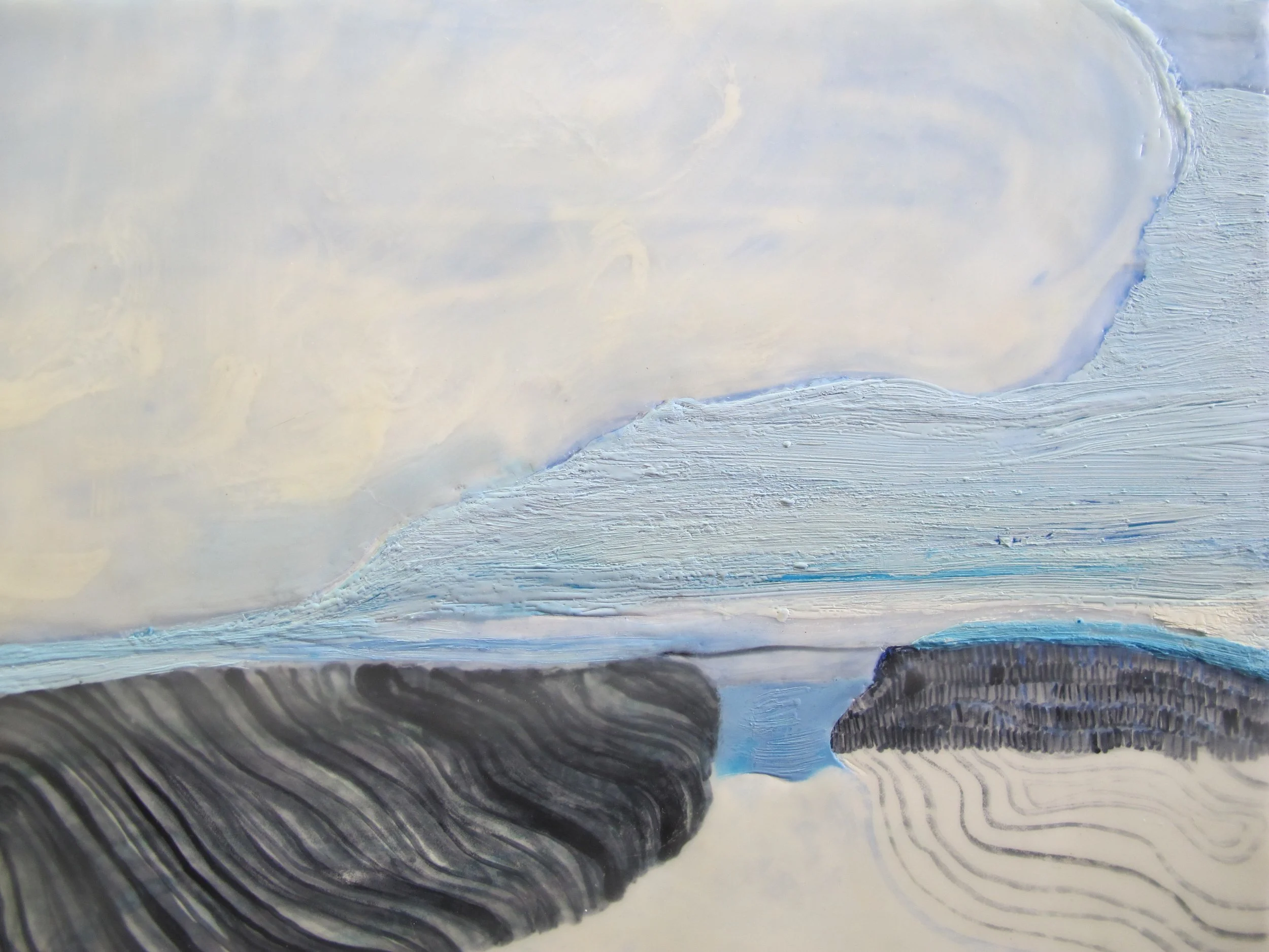  Numbered Site, 10x8 inches, encaustic and watercolor on panel, 2012 