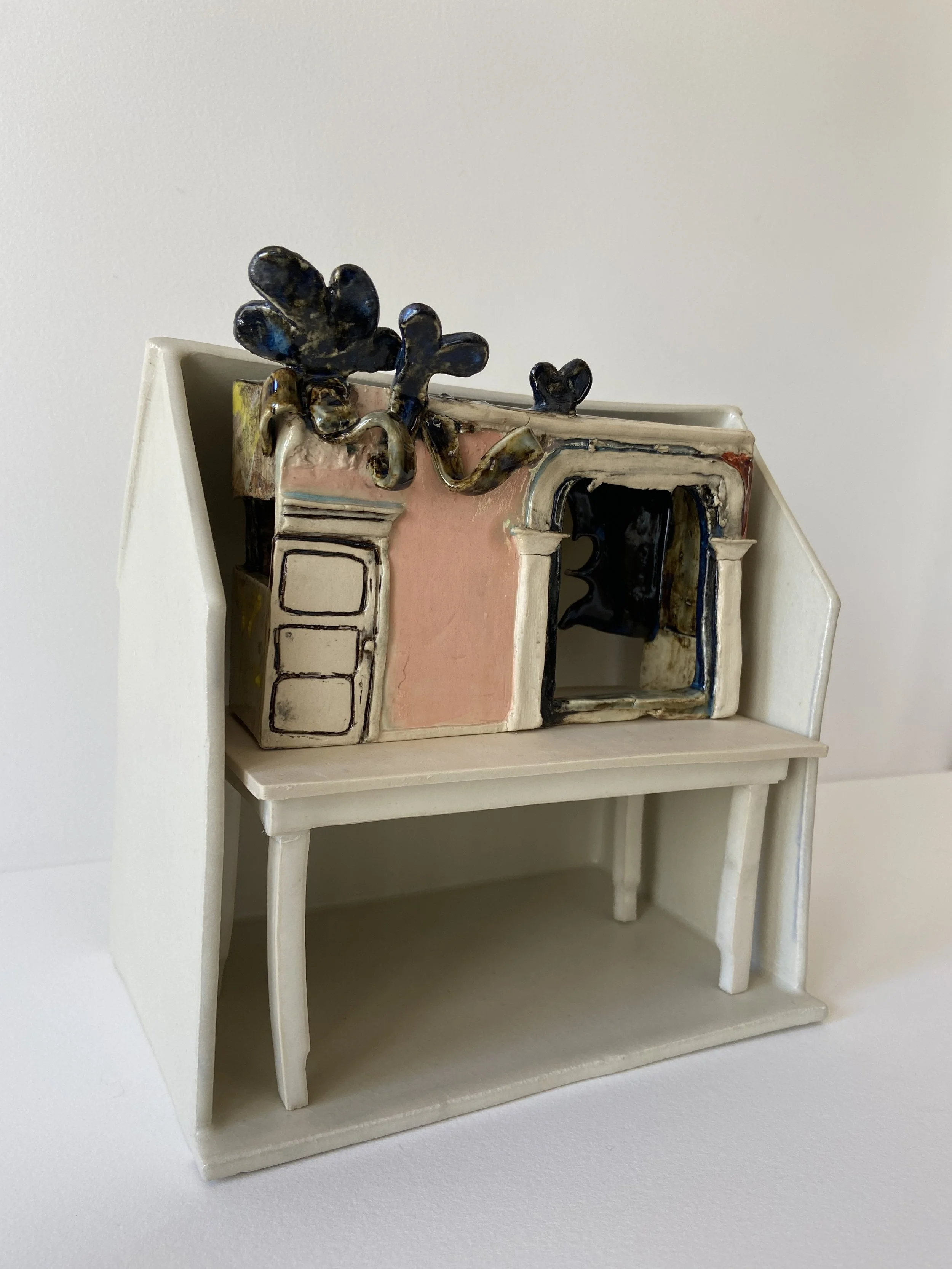  Playhouse with table 2021, glazed cone 6 stoneware, 8x8.5x5.5” 