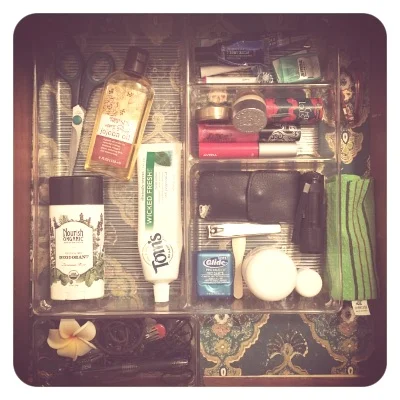 My toiletry drawer - I removed JT's few items for the photo.