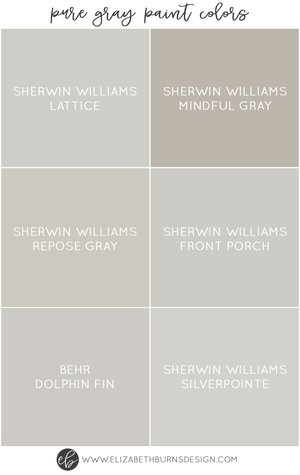 The Best Pure Grey Paint Colors Guide Elizabeth Burns Design Raleigh Nc Interior Designer - Sherwin Williams Porch Paint Color Chart