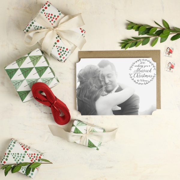 Basic Invite | Married Christmas Holiday Photo Card