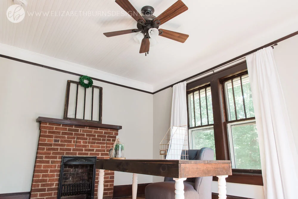 House Flipping Before and Afters - Office Staging Ideas, Wood Trim Paint Colors - Sherwin Williams Repose Gray (1).jpg