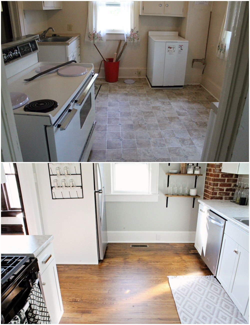 House Flipping Before and Afters - DIY BUDGET KITCHEN IDEAS WHITE SHAKER CABINETS (2).jpg