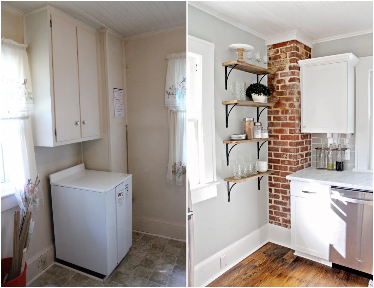 House Flipping Before and Afters - DIY BUDGET KITCHEN IDEAS WHITE SHAKER CABINETS (7).jpg