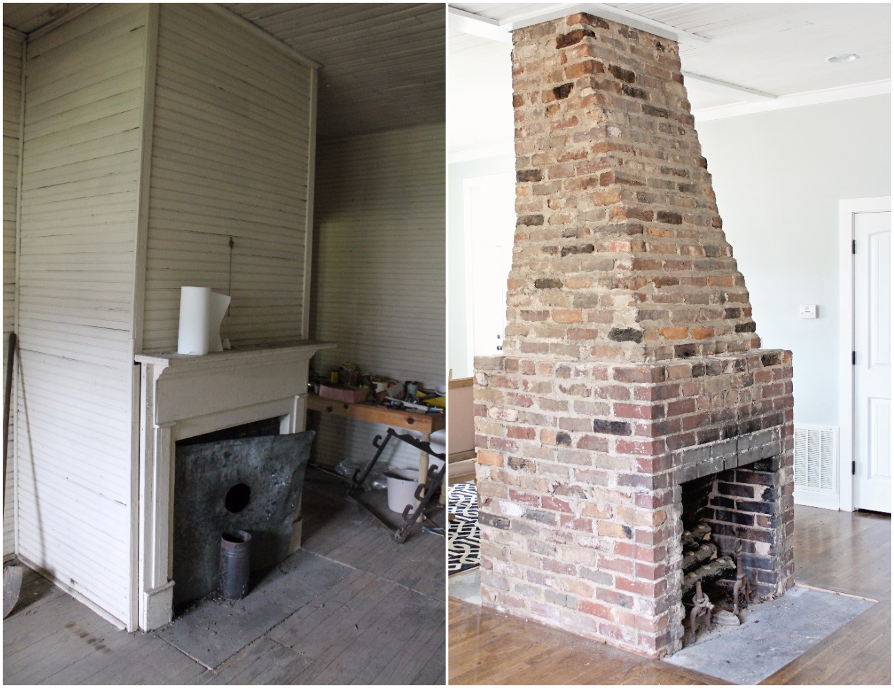 Elizabeth Burns Design Budget-Friendly Fixer Upper Farmhouse Before and After House Flip - DIY Kitchen with Formica Marble Counter White Shaker Cabinets Barn Door - Sherwin Williams Silver Strand (3).jpg