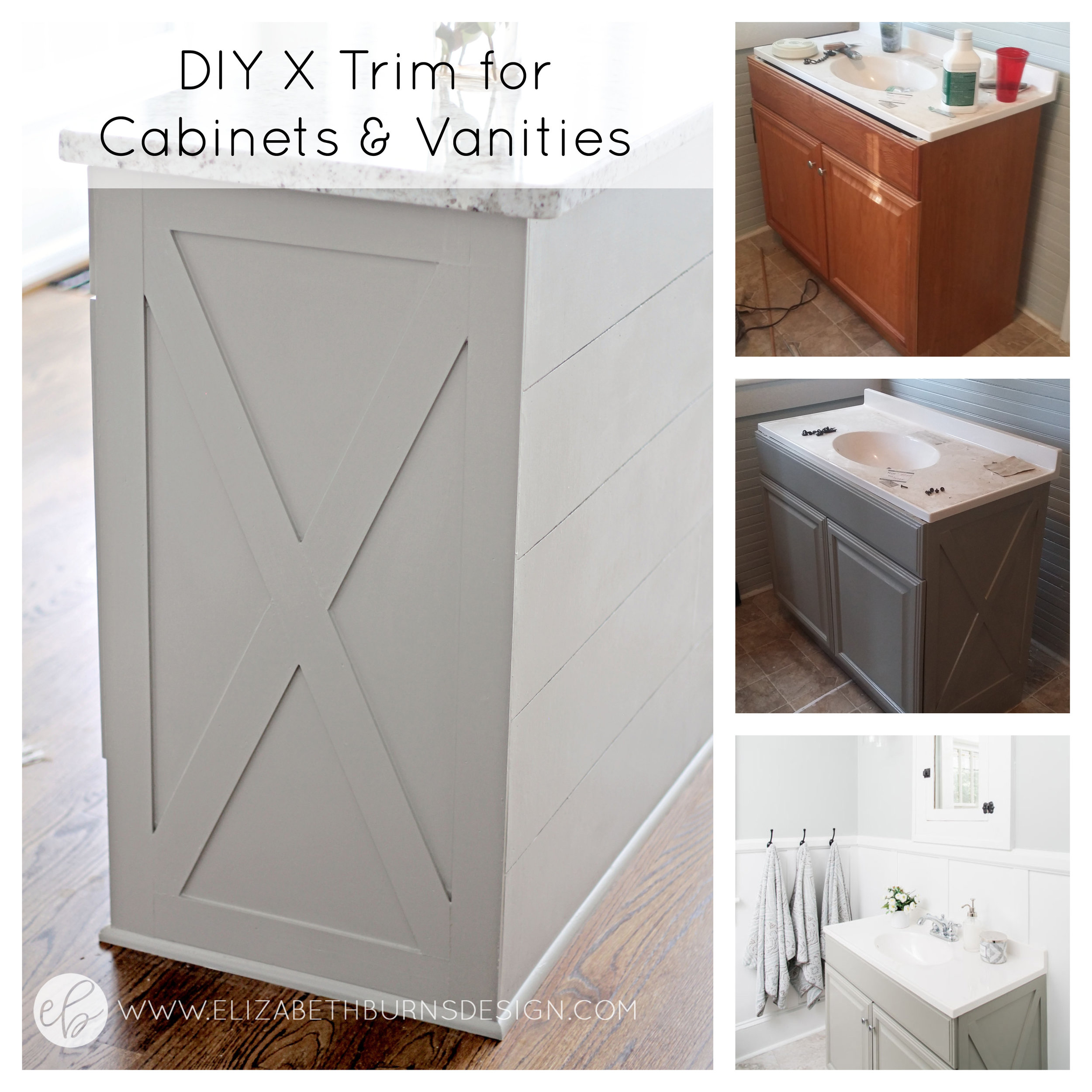 Diy Kitchen Island X Trim Cheap Cabinet Makeover Elizabeth Burns Design Diy Kitchen Island X Trim Cheap Cabinet Makeover Elizabeth Burns Design