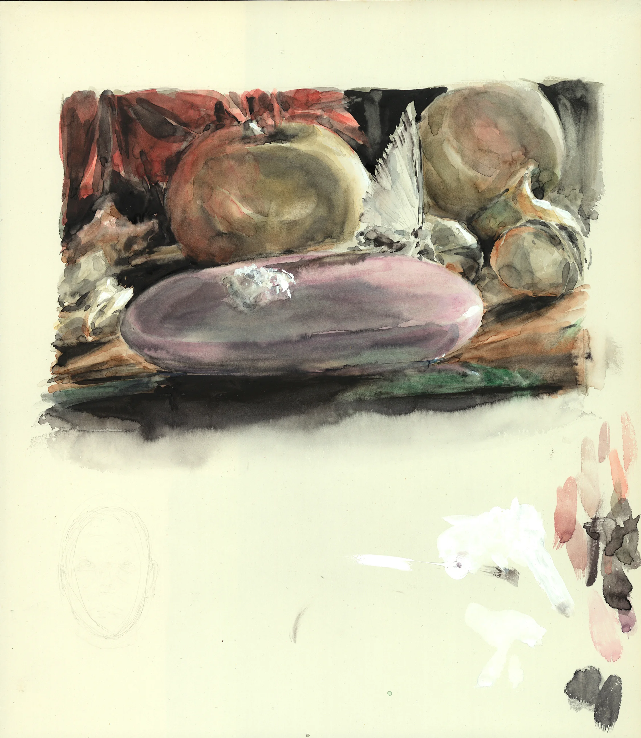 Victoria Vinogradova, pink soap 2016, watercolor on paper 33x29cm