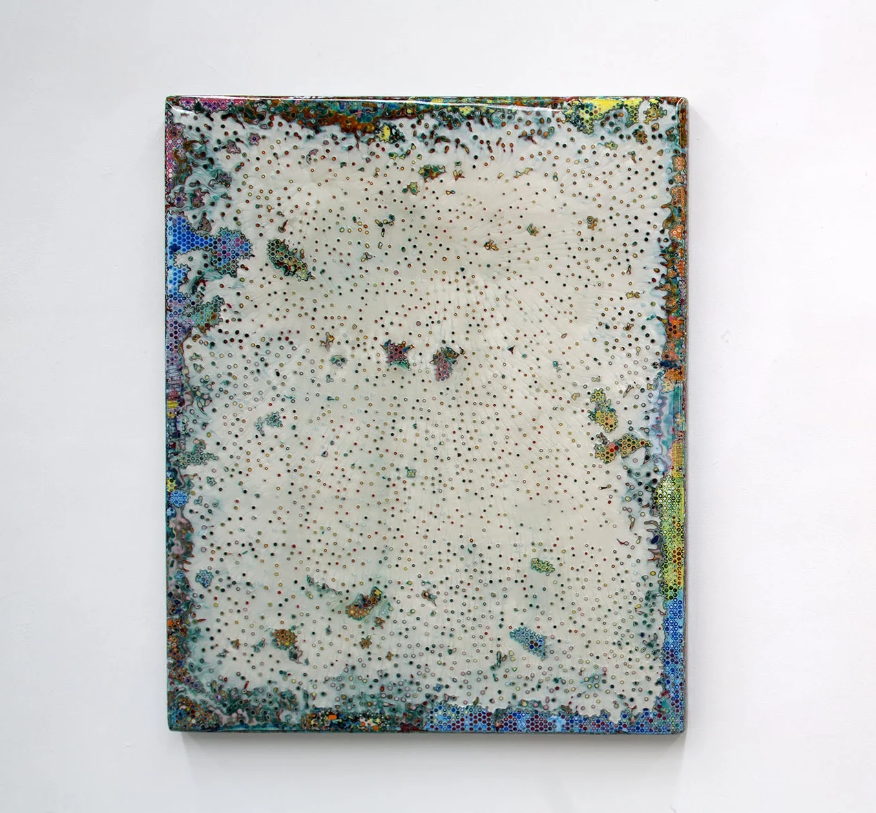 Robert Pan, KR 5,567 TA, 2014 - 2016, mixed media, resin on wood, 140 x 115 cm