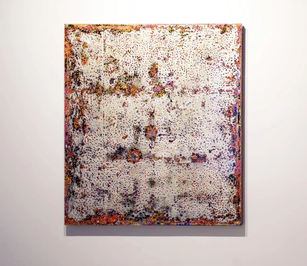 Robert Pan, AUT 9,889 ARK, 2014 - 2016, mixed media, resin on wood, 205 x 183