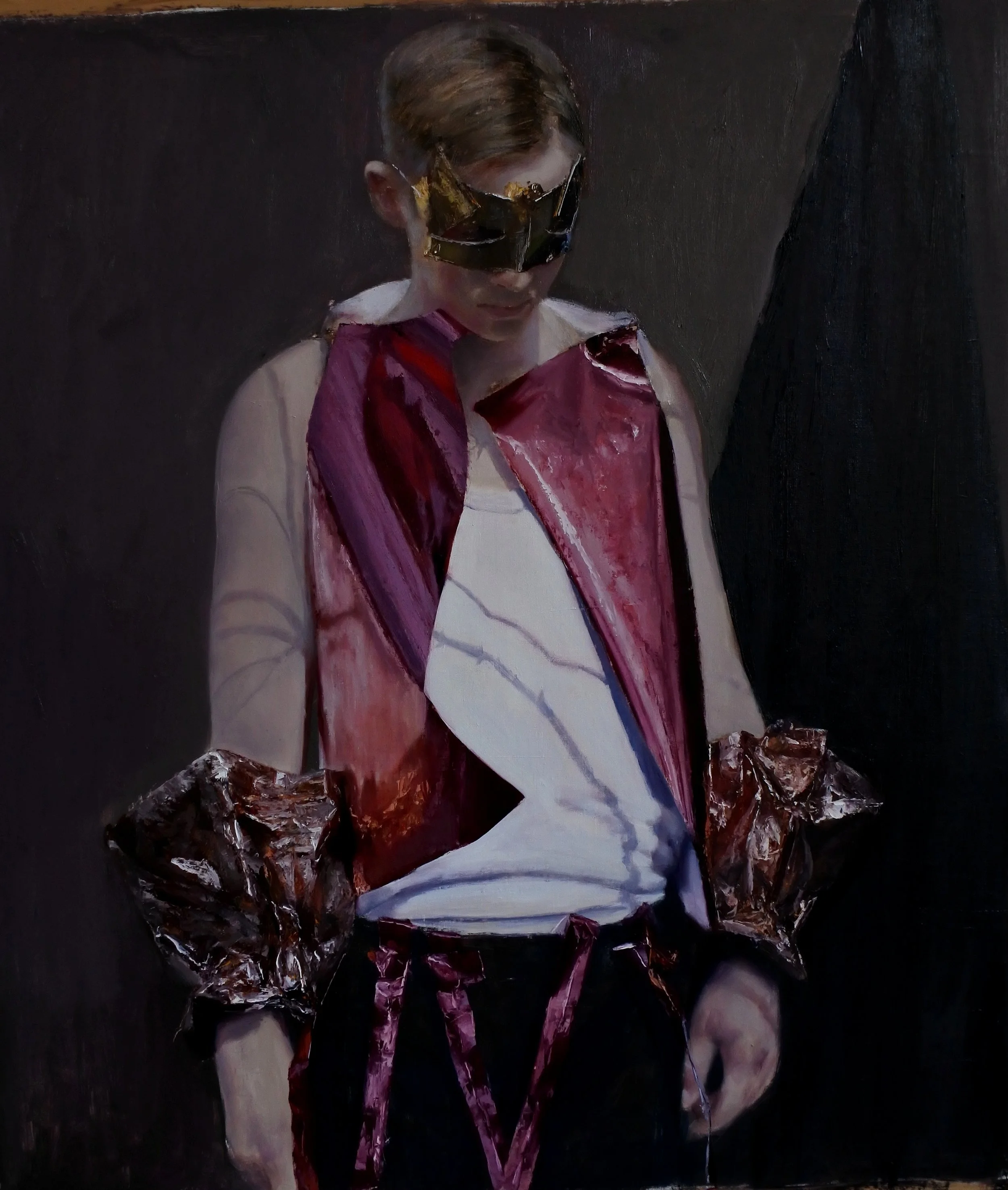 Teodora Axente, Charles bihind teh thoughts, 2017. oil on canvas, 73 x 64 cm