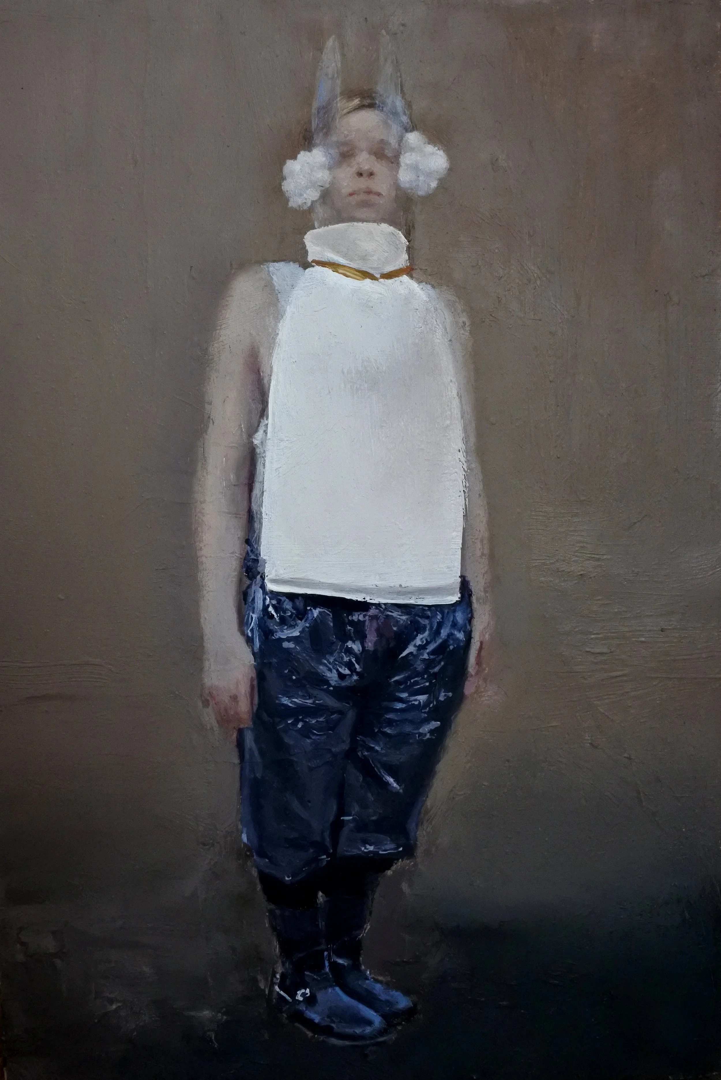 Teodora Axente, Charles in white, 2017, oil on panel, 28 x 20 cm 