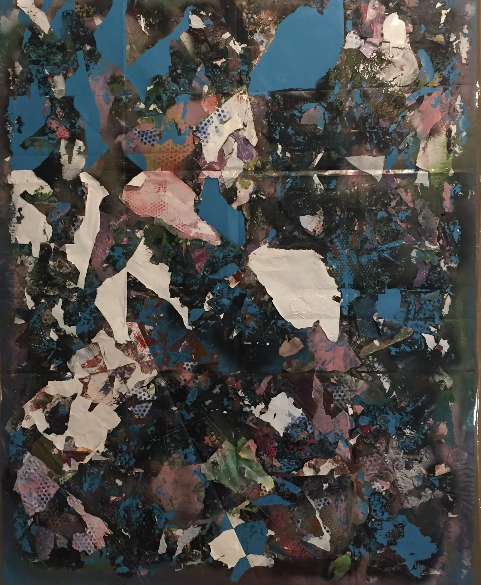 Julia Frank, Maps I, 2017, mixed media on plastic film, 140 x 115 cm
