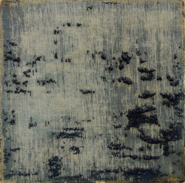 Dejan Dukic, untitled, 2017, oil through canvas, 40 x 40 cm