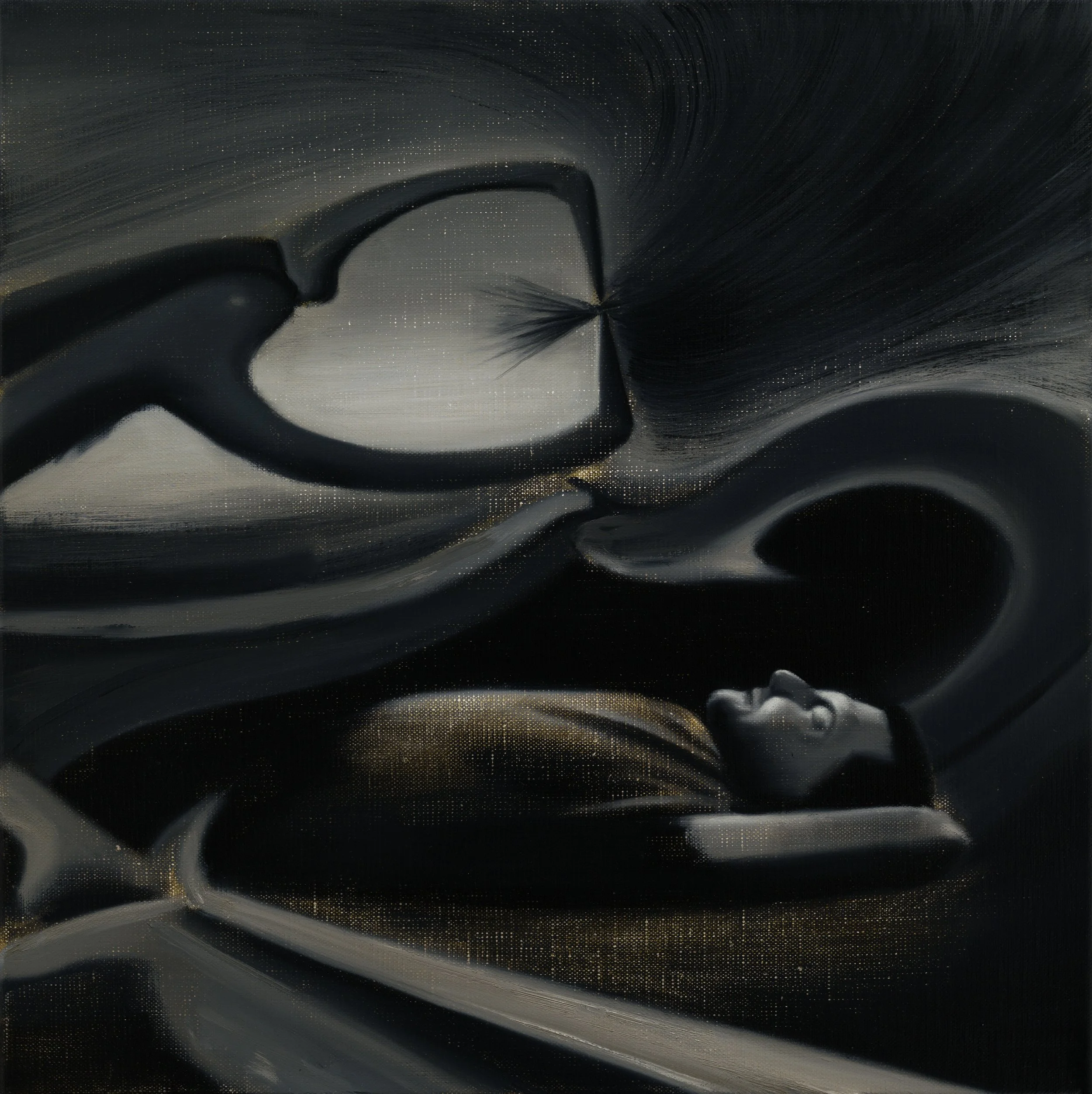 Artist Dreaming(after Oscar Dominguez),40x40 cm,oilon canvas,  2020.JPEG