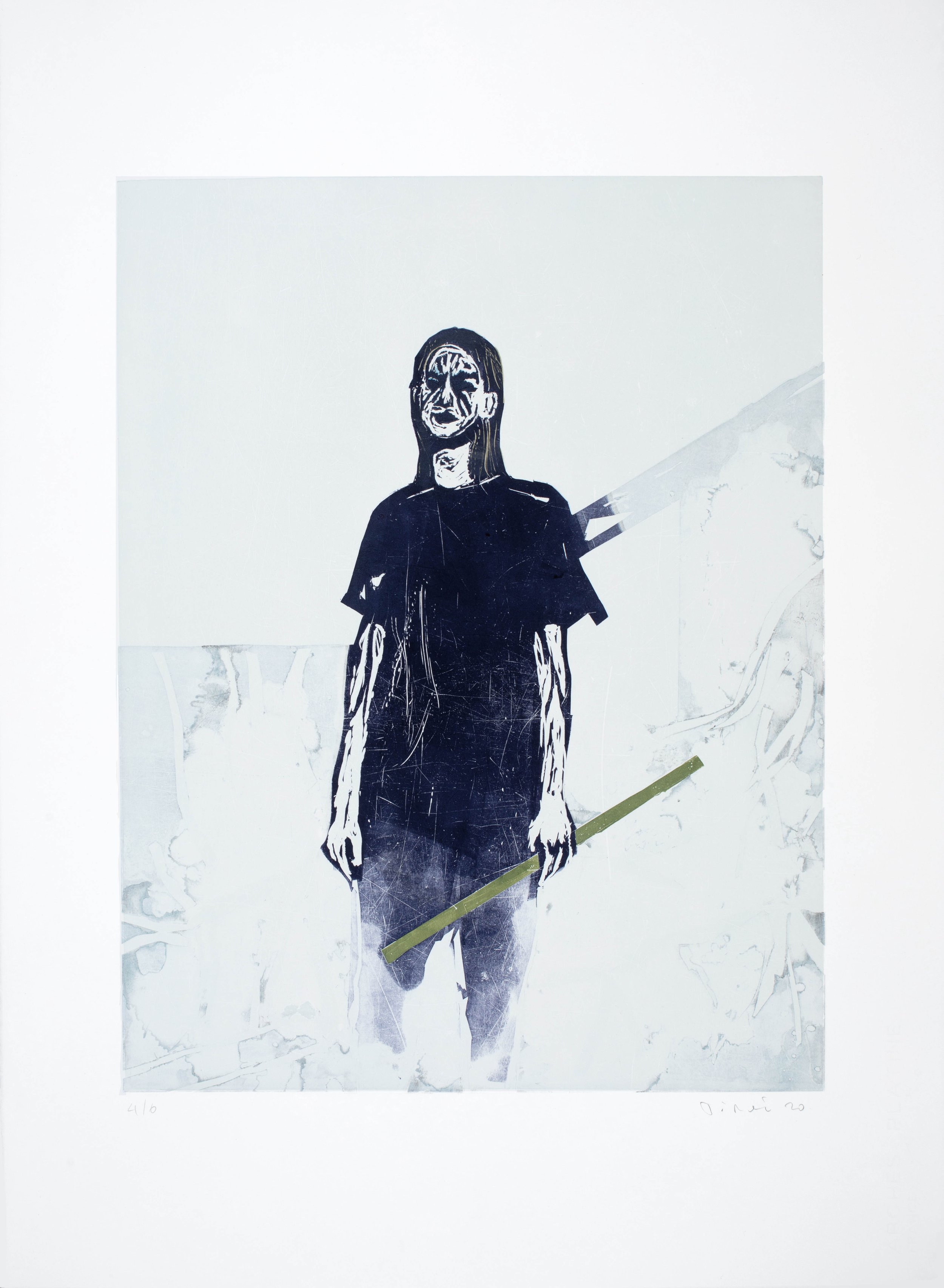Alexander Tinei Measure the roots - 4/6, 2020 linocut on paper 77 x 57 cm