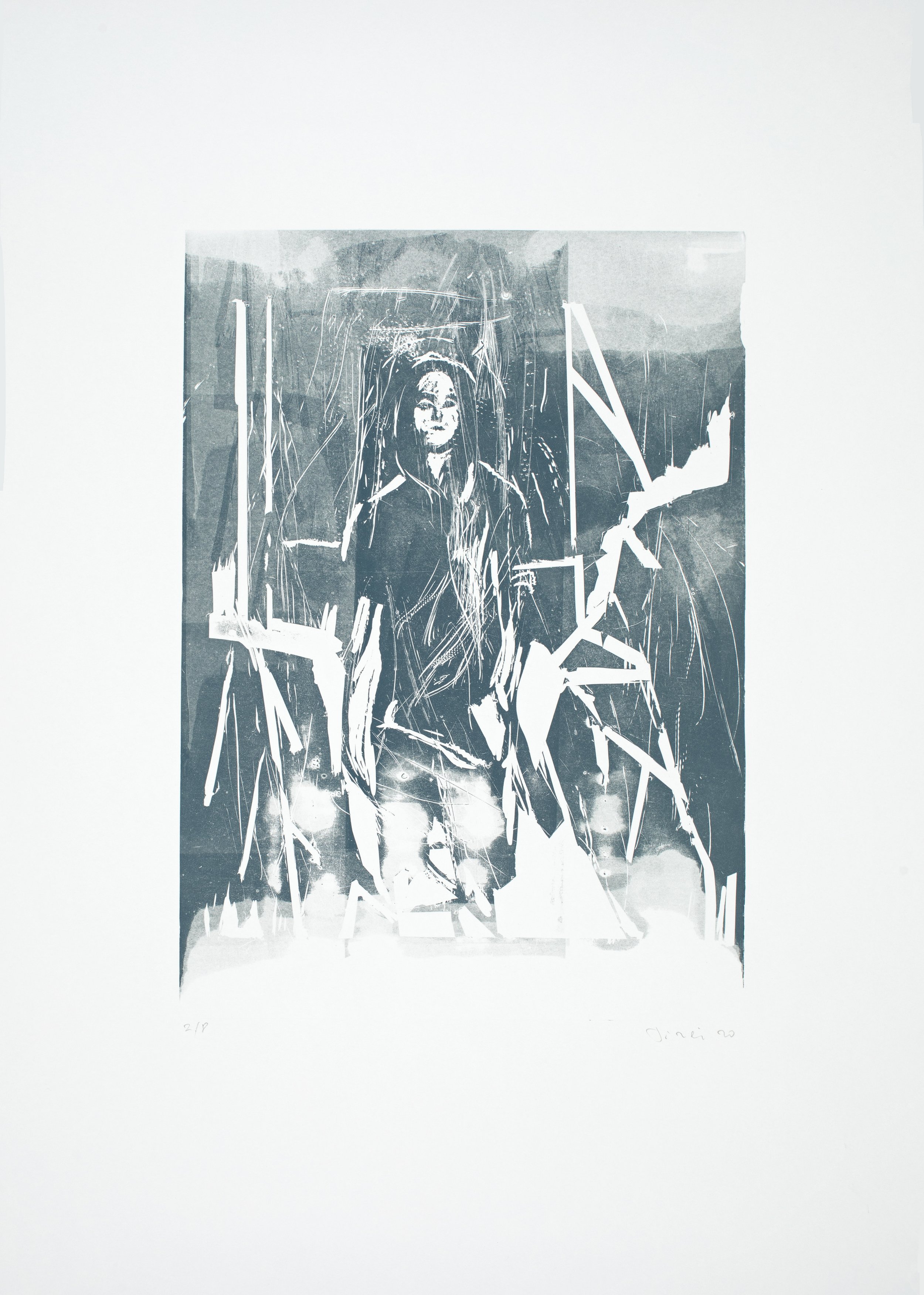 Alexander Tinei Fields - 2/8, 2020 linocut on paper 70 x 50 cm