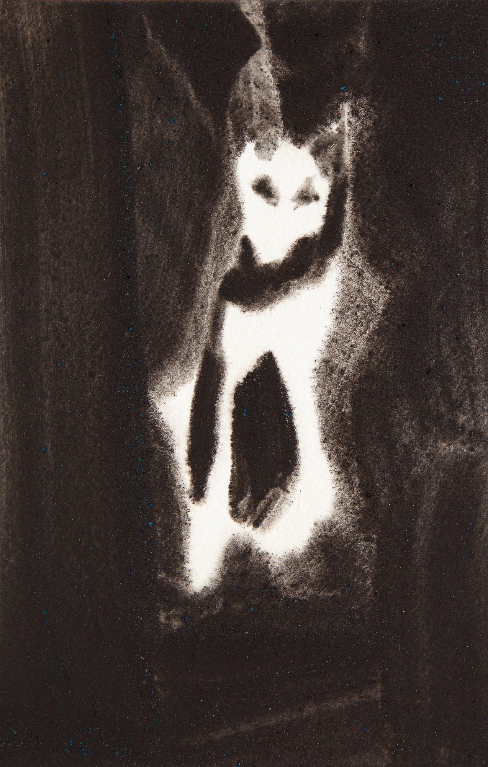 Inv.-Nr. 2.1, Uschebti, 2021 varnished pigment on paper 22 x 14 cm