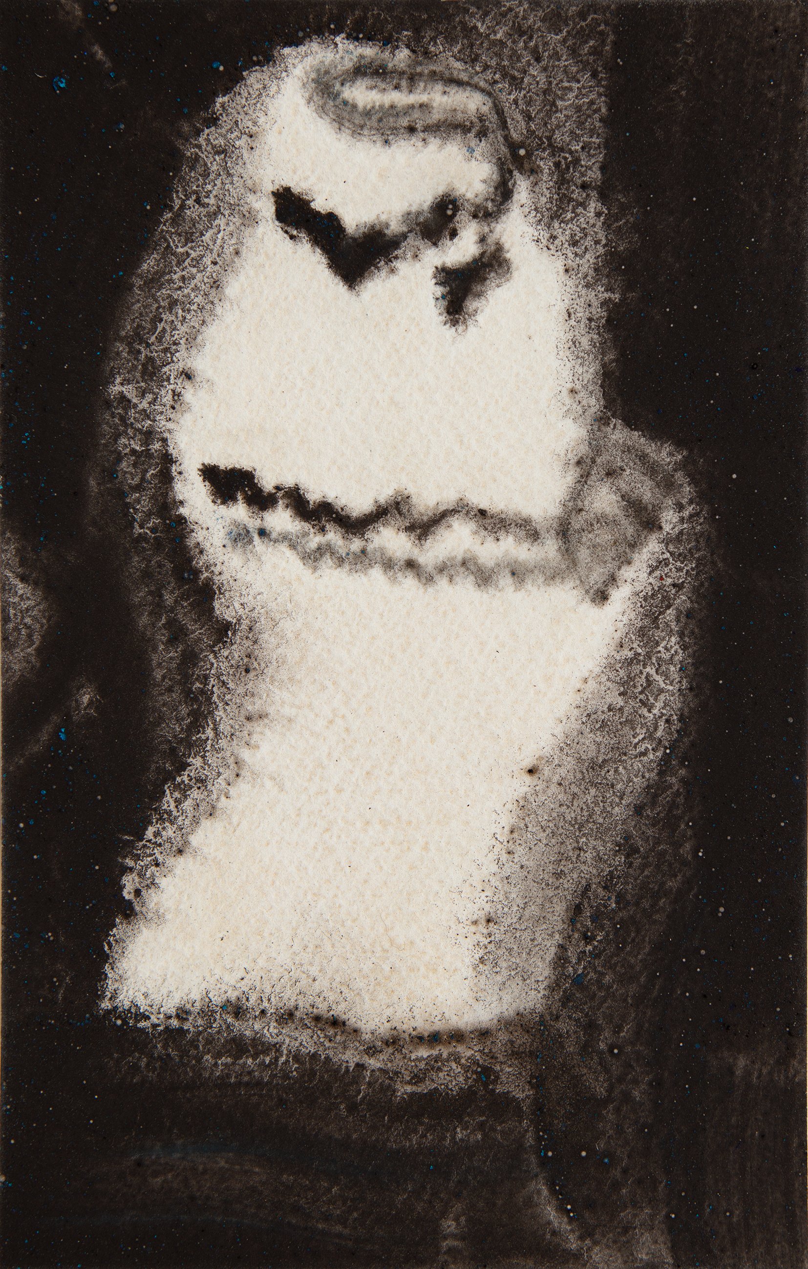 Inv.-Nr.4, Uschebti, 2021 varnished pigment on paper 22 x 14 cm