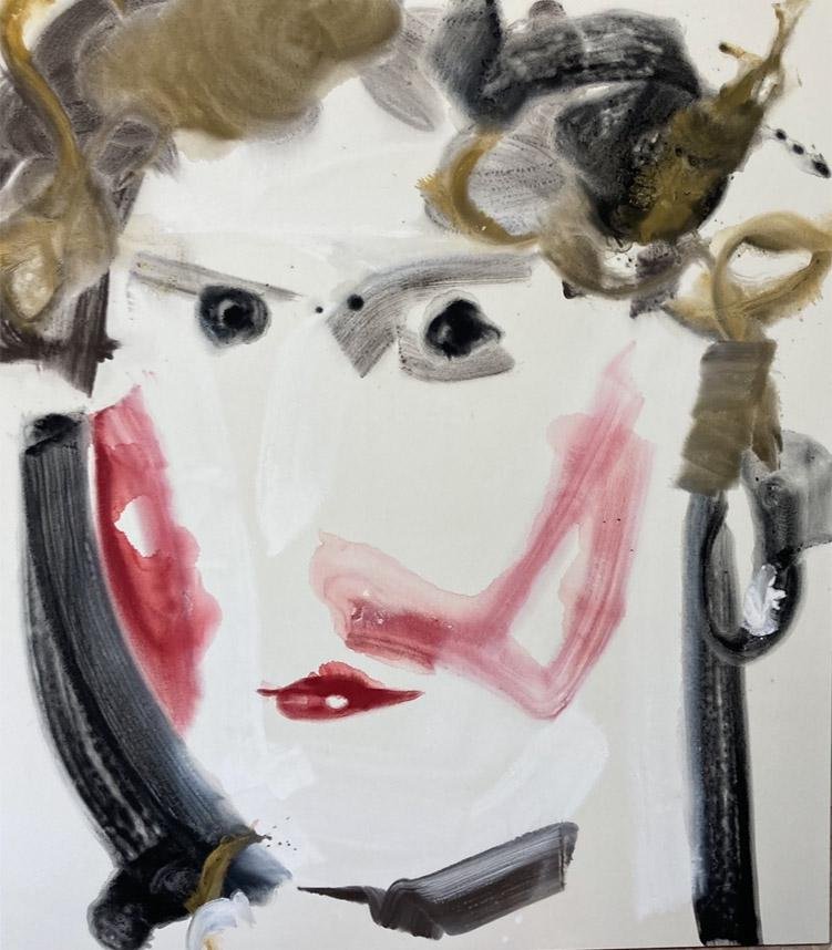 Nicola - Other First Thoughts, 2022 pigment on canvas 160 x 140 cm