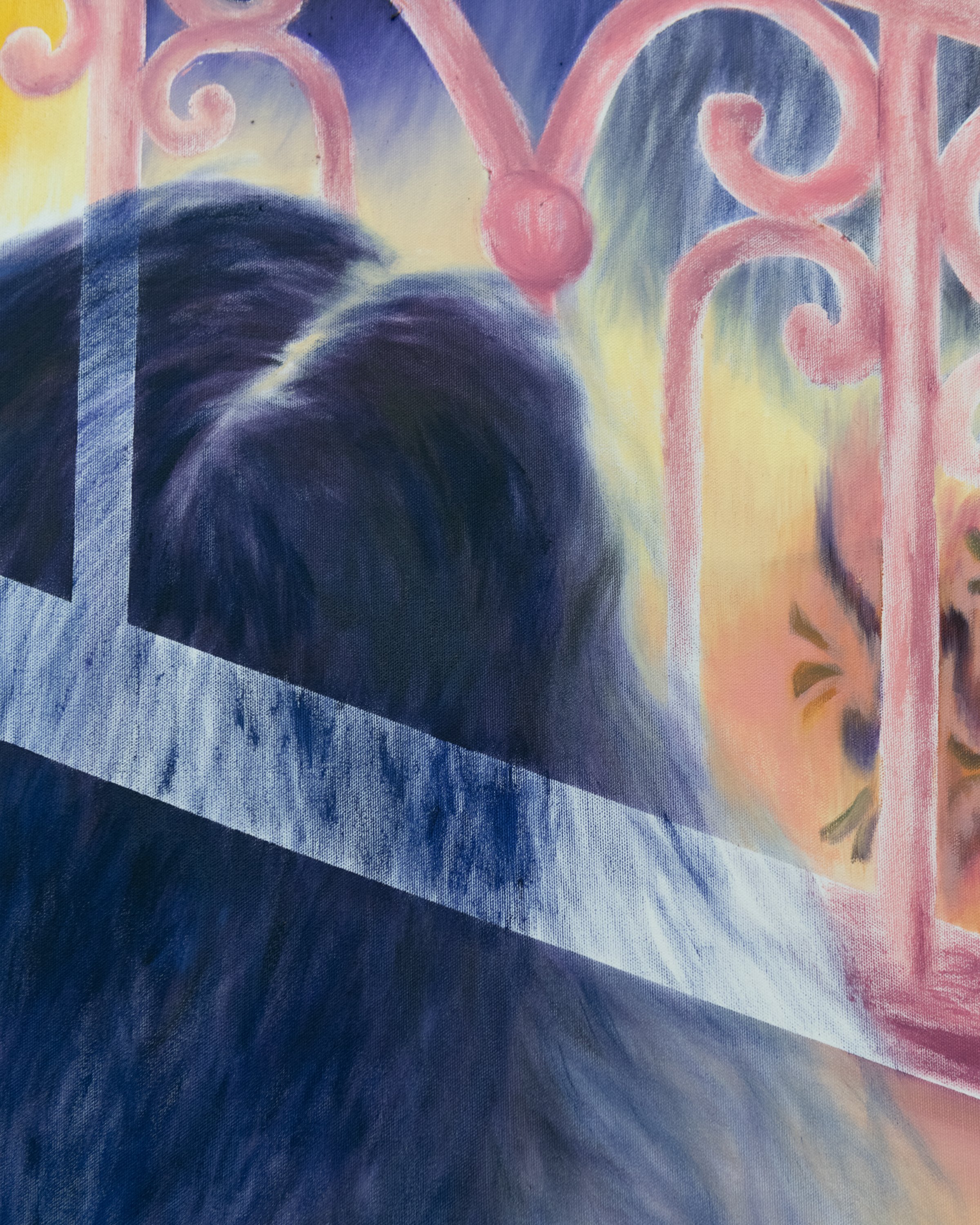  Shivangi Kalra “A Sea of Salt Beneath My Heart “(detail), 2025 oil on canvas 200 x 250 cm ph Luca Meneghel 