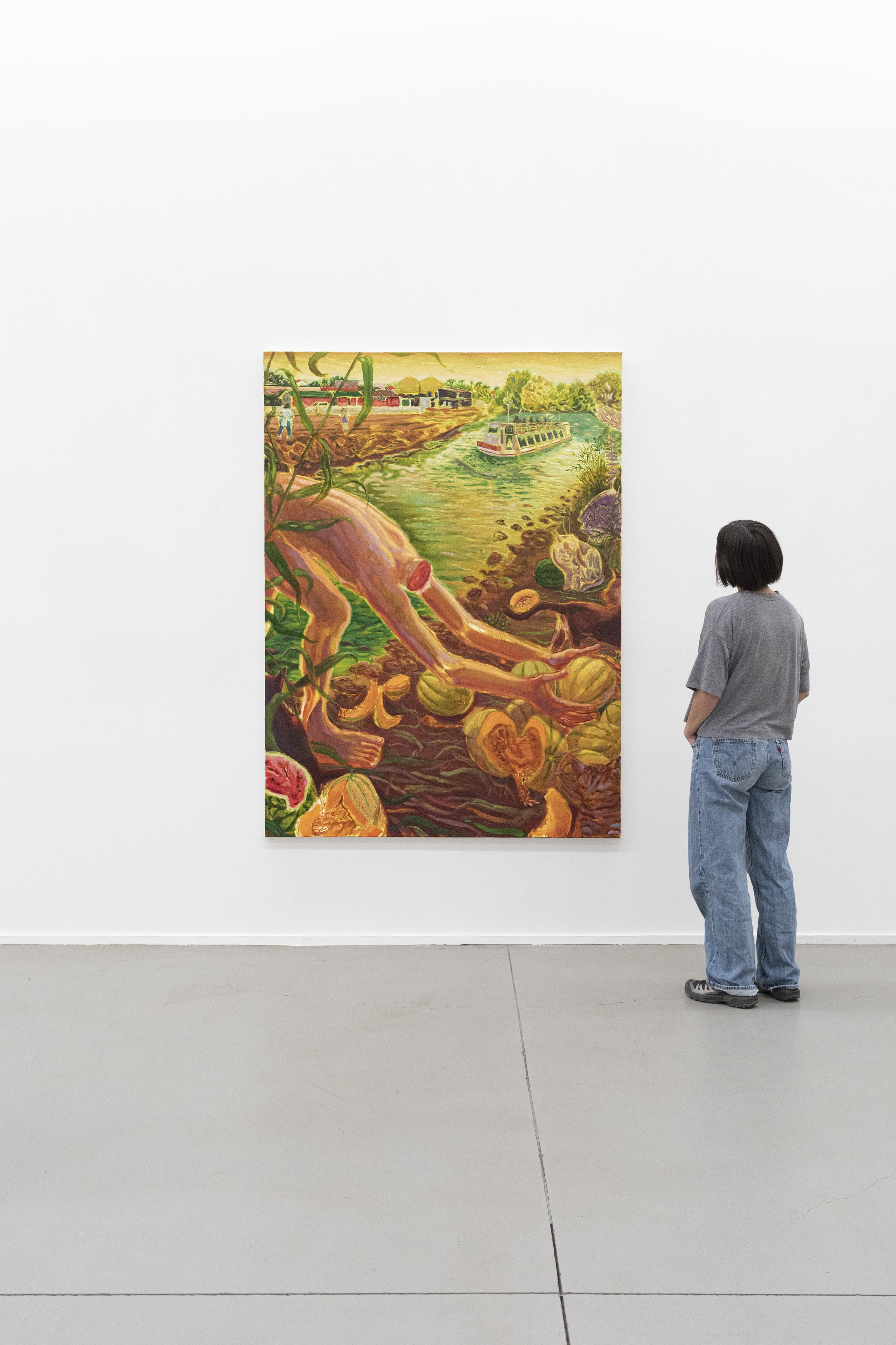 Pietro Moretti, "Verso la foce", 2026, oil on canvas, 190 x 140 cm, ph Elisa Cappellari