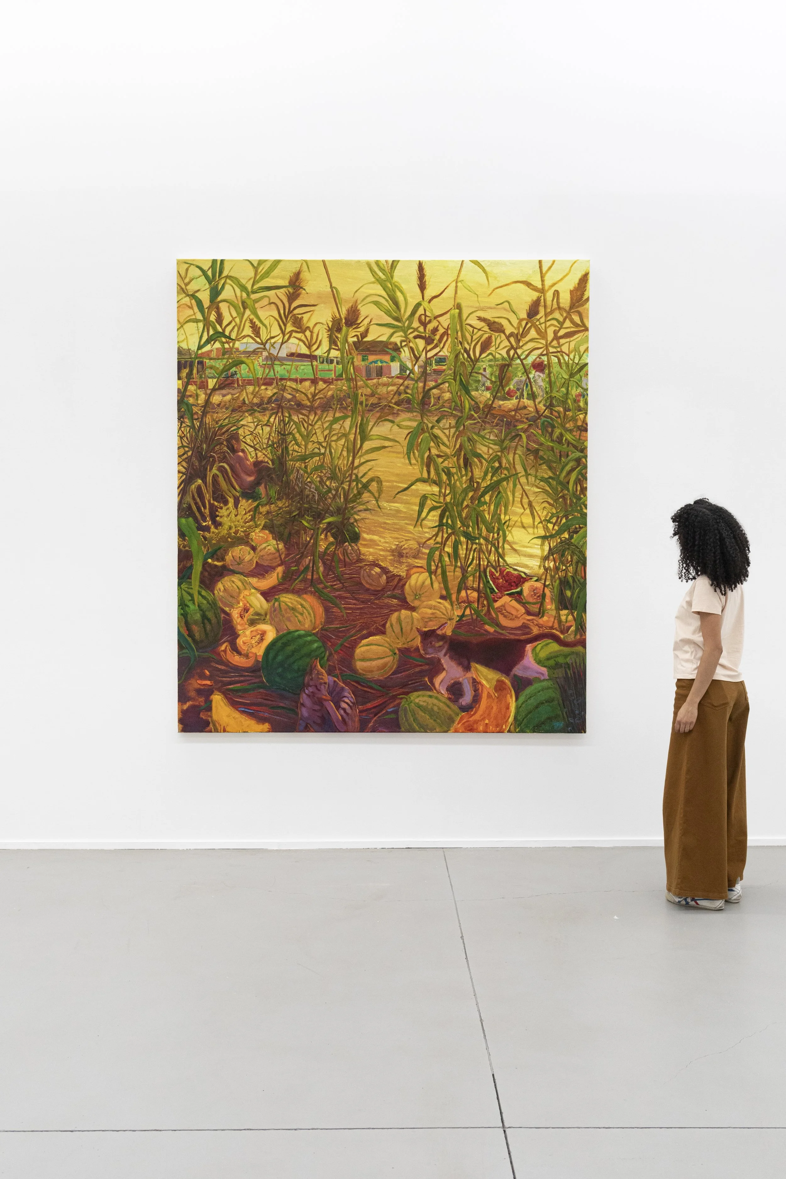 Pietro Moretti, "L'ora panica", 2026, oil on canvas, 230 x 200 cm, ph Elisa Cappellari