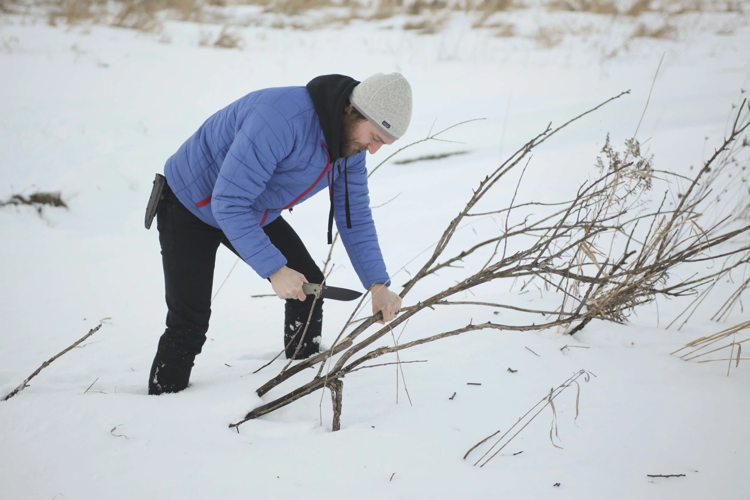 And here is Ryan, chopping kindling.