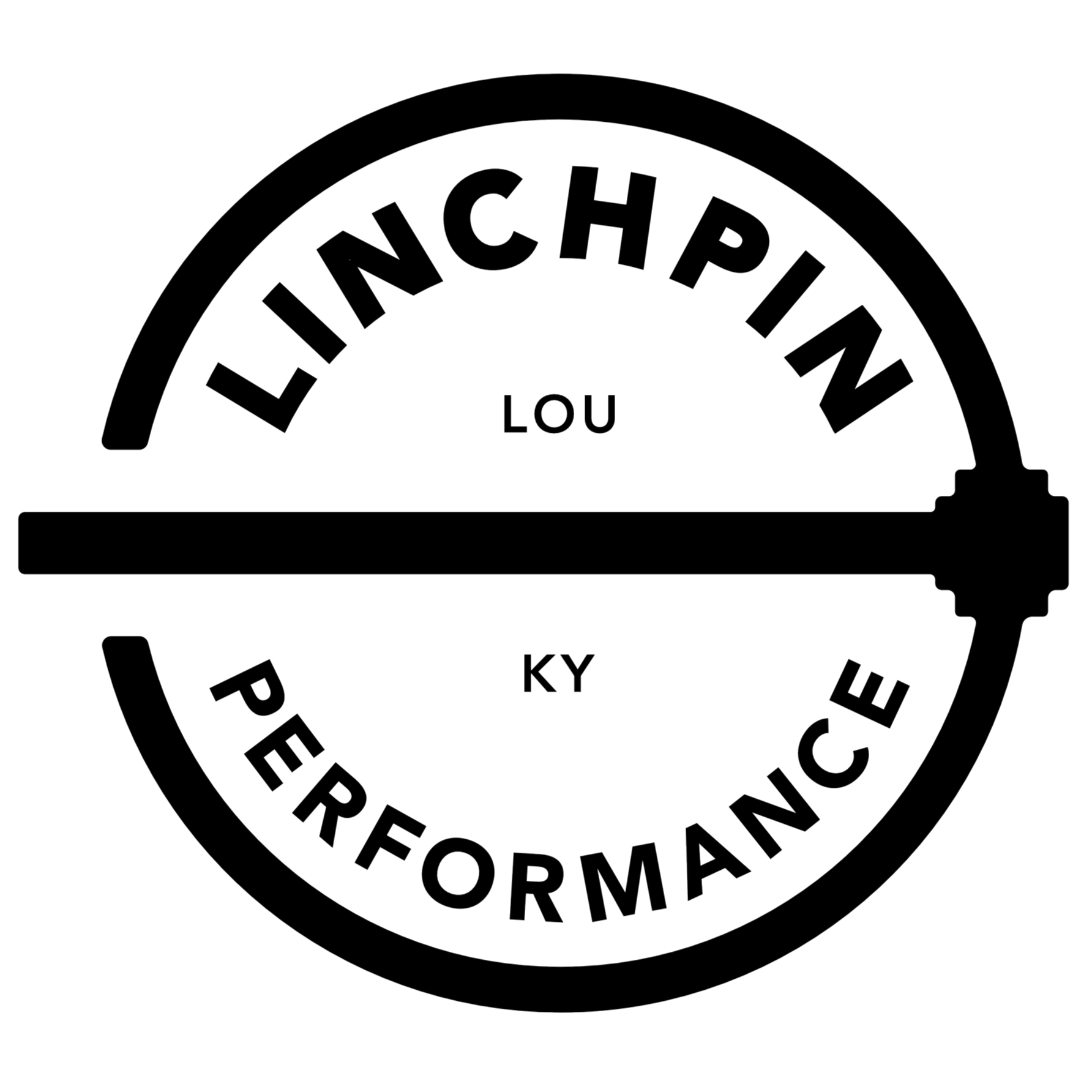 A linchpin with the words 'Linchpin Performance' and 'Lou KY' on it, featuring a needle pointing to the right.