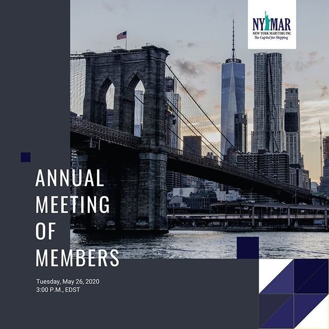 Due to COVID-19 and both federal and state restrictions on its stay-at-home orders, NYMAR will be hosting a virtual Annual Meeting on Tuesday, May 26, 2020. We will send out an email with the voting link soon.
