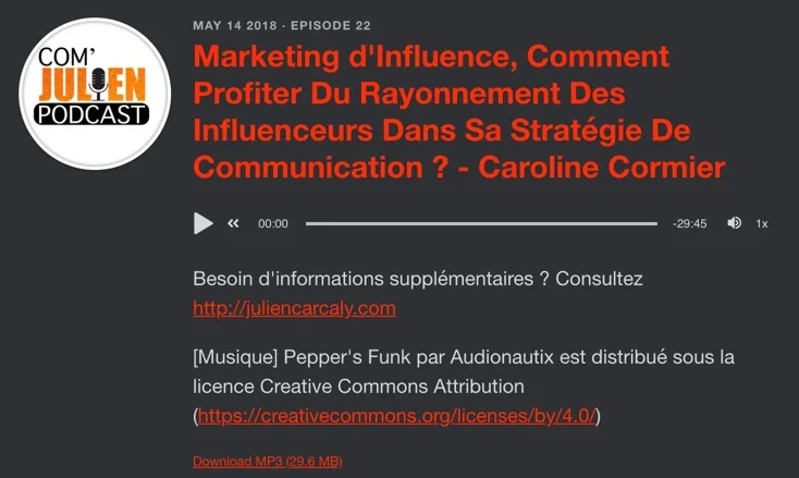 COM’JULIEN PODCAST - 14 mai 2018
