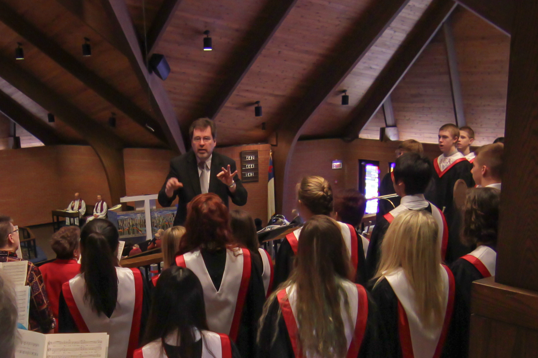 Mr. Strom’s Choirs have performed in a myriad of locations on tour. This picture is taken from the choir loft at St. Paul Lutheran Church in Seward, NE.