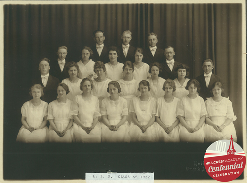 Front Row (L to R): Martha Kilen, Ida Goplen, Hilda Kasa, Thora Norman, Sylvia Herigstad, Almina Foss, Hannah Hektner, Christine Hektner. Second Row: Carl Stadsklev, Mabel Foss, Nellie Vining, Hannah Giske, Clara Egge, Norma Kringen, Ingalf Torkelson. Third Row: Helmer Lybeck, Johannah Fryhling, Emelie Johnson, Gladys Westley, Norman Nelson. Back Row: Clarence Walstad, Tellef Senum, Bersven Blikstad Not Pictured: Ruth Bridston, Edna Randall, Iva Benson.