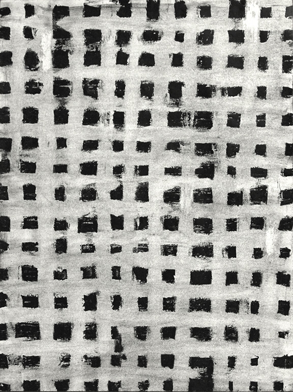Untitled 14.01 2013 Vaseline, Ink, China Marker on Paper, 12” x 9”