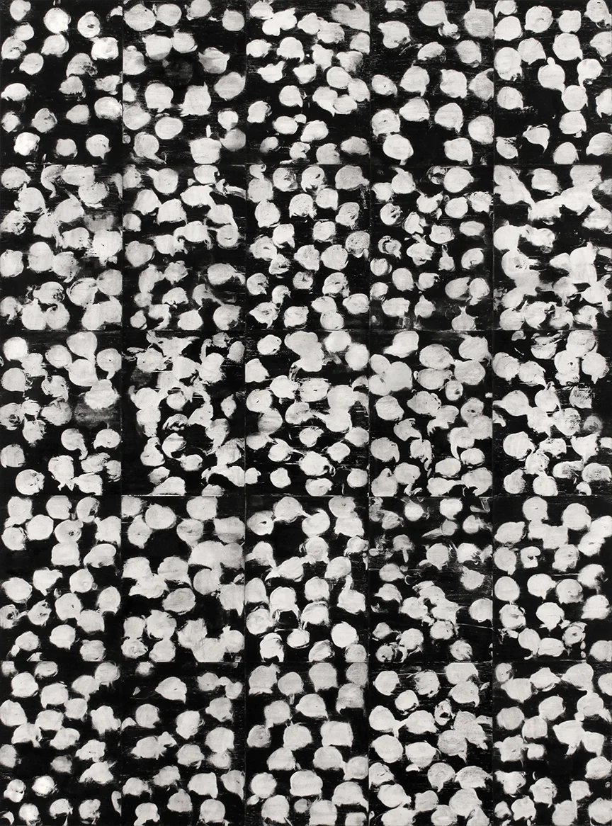 Untitled 21.01 2013 ink on paper mounted to canvas, 58" x 46"