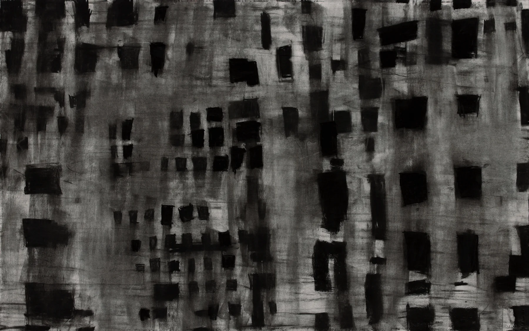 Untitled 16.01 2017 charcoal on paper, 26” x 41”