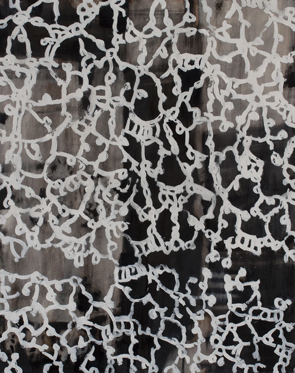 Untitled 26.01 2019 oil and charcoal on paper mounted to panel 40” x 32”