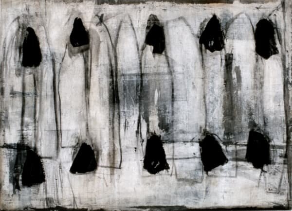   Untitled 16p.08       1999  Oil, Acrylic, Charcoal on Paper mounted to Wood Panel      11” x 15”   