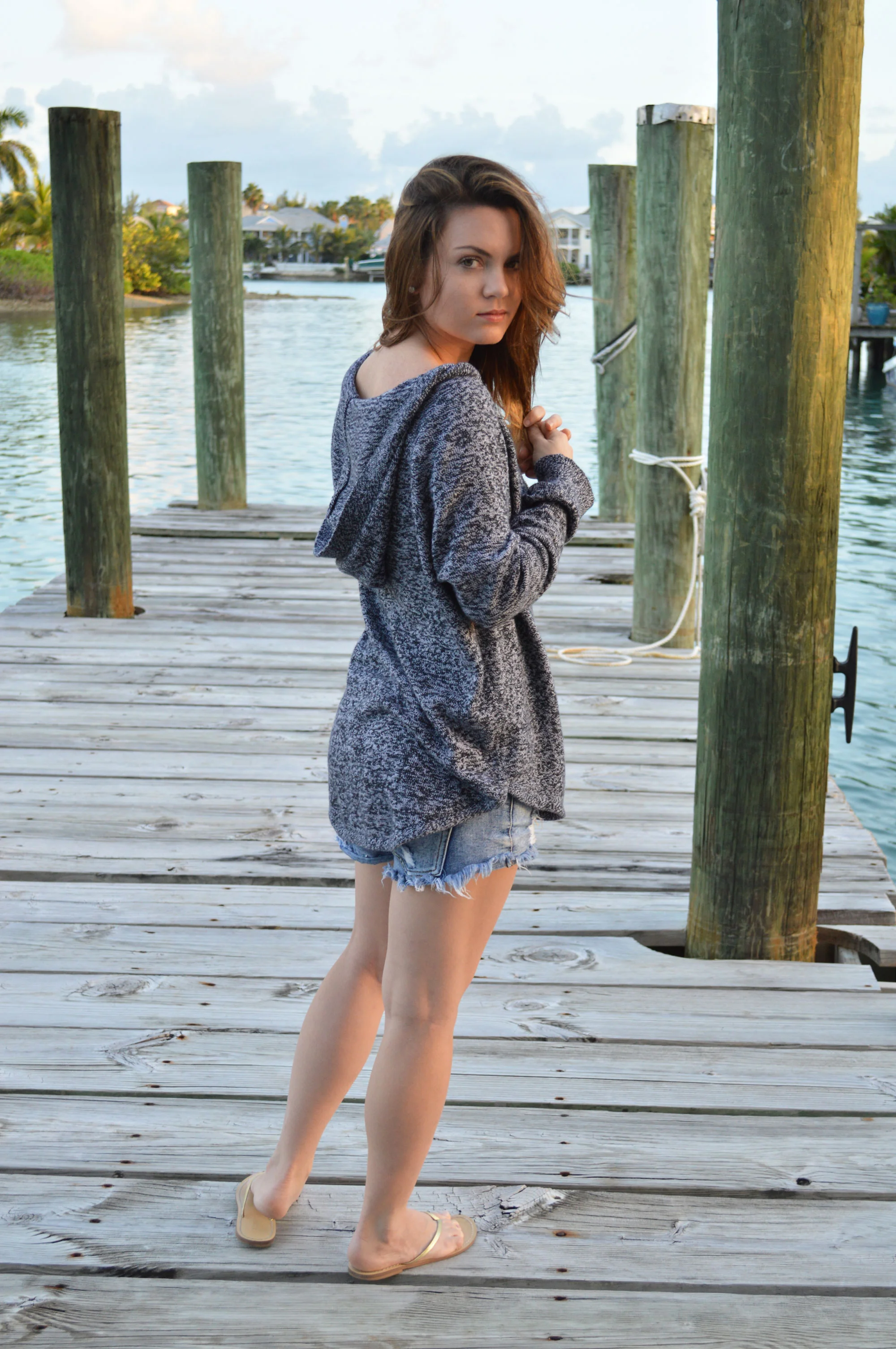 oversized hoodie and shorts
