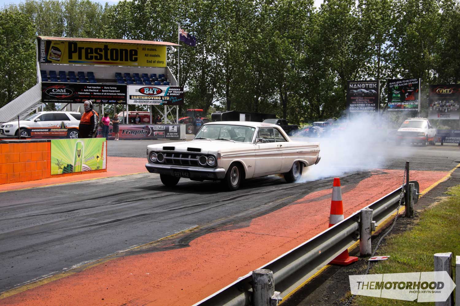   “Wheels” in his 1964 Mercury Comet Caliente ran consistent 14.3’s at 99mph, not bad for a little 302!  