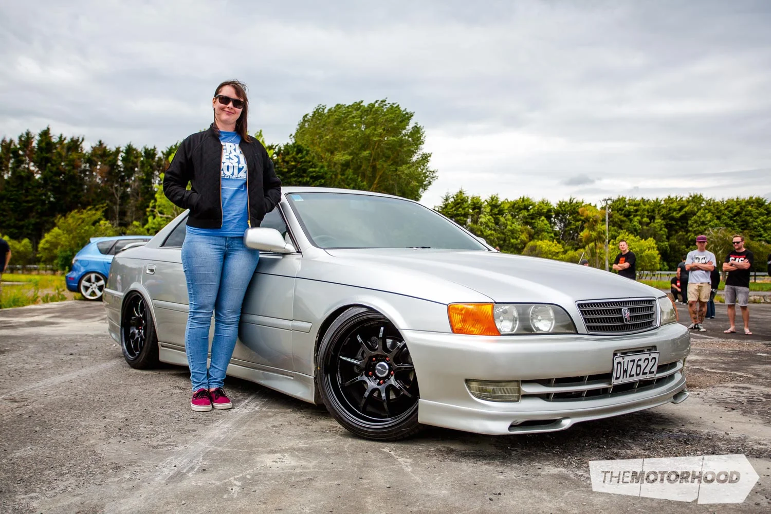 Name: Kerryn Sutherland Car: 1998 Toyota Chaser JZX100 Wheels: 18x9-inch Work D9Rs