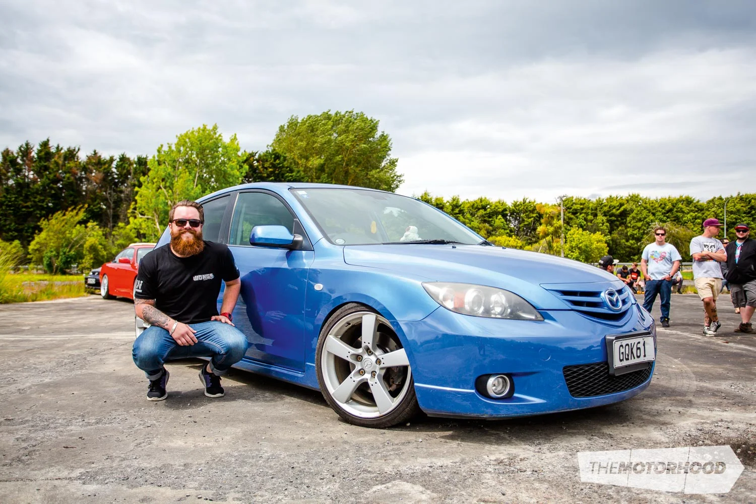 Name: Baby Jesus Car: 2005 Mazda Axela Wheels: 18x8-inch Mazda RX-8 factory alloys 
